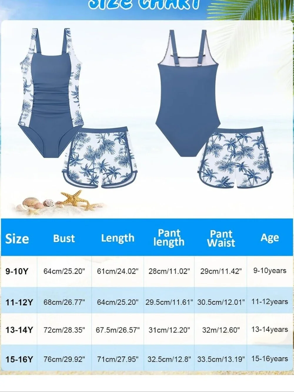 NWT Girls Colorblock Ruched One Piece Swimsuit with Shorts for Teens